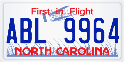 NC license plate ABL9964