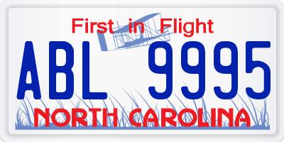 NC license plate ABL9995