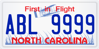 NC license plate ABL9999