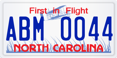 NC license plate ABM0044
