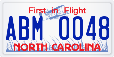NC license plate ABM0048