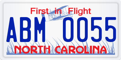 NC license plate ABM0055