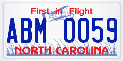 NC license plate ABM0059