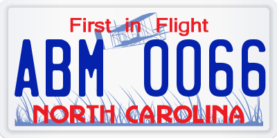 NC license plate ABM0066
