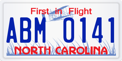 NC license plate ABM0141