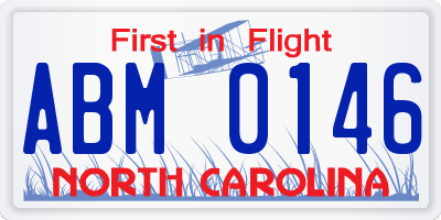 NC license plate ABM0146