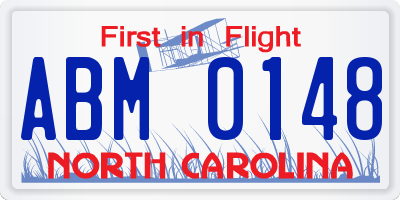 NC license plate ABM0148