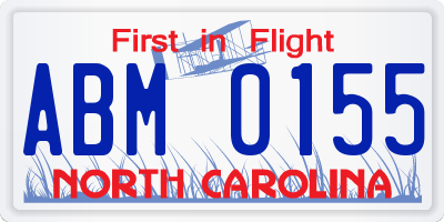 NC license plate ABM0155