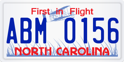 NC license plate ABM0156