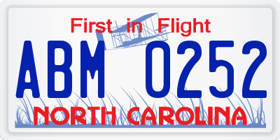 NC license plate ABM0252