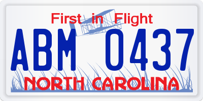 NC license plate ABM0437