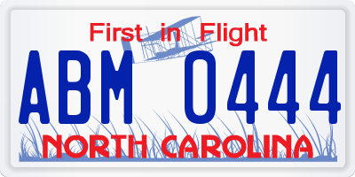 NC license plate ABM0444