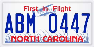 NC license plate ABM0447