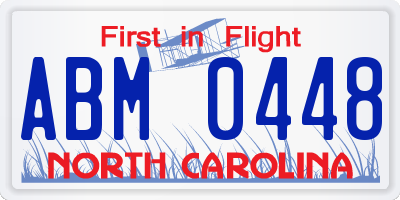 NC license plate ABM0448