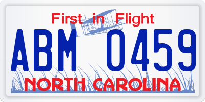 NC license plate ABM0459