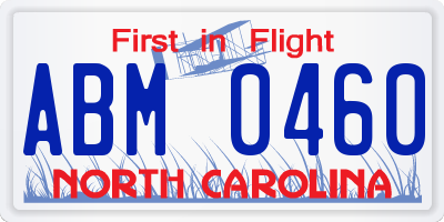 NC license plate ABM0460