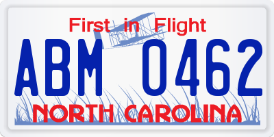 NC license plate ABM0462