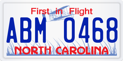 NC license plate ABM0468