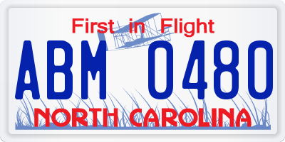 NC license plate ABM0480