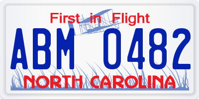 NC license plate ABM0482