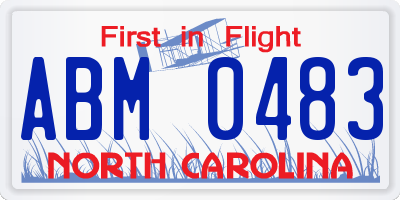 NC license plate ABM0483