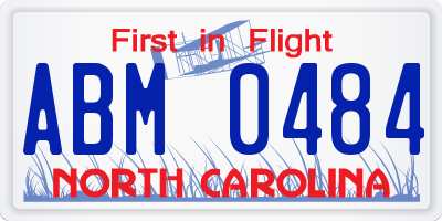 NC license plate ABM0484