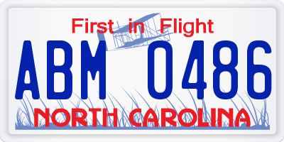 NC license plate ABM0486