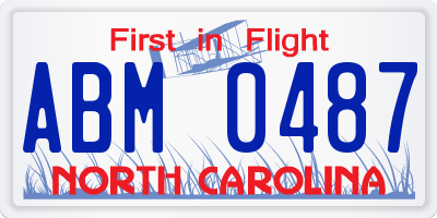 NC license plate ABM0487