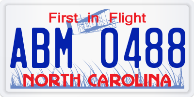 NC license plate ABM0488