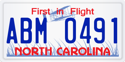 NC license plate ABM0491