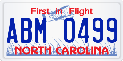 NC license plate ABM0499