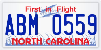 NC license plate ABM0559