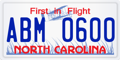 NC license plate ABM0600
