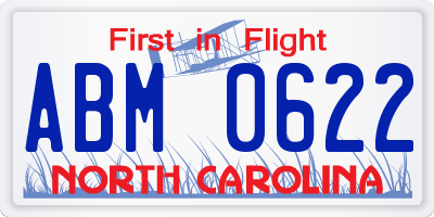 NC license plate ABM0622