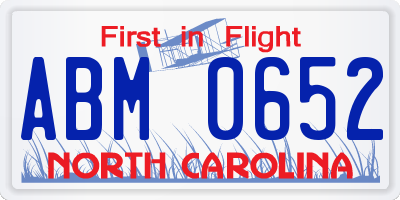 NC license plate ABM0652