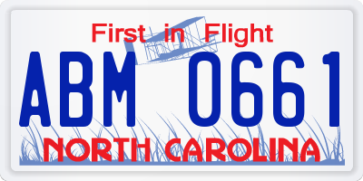 NC license plate ABM0661