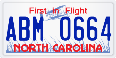 NC license plate ABM0664