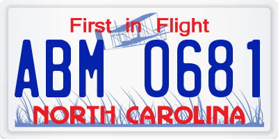 NC license plate ABM0681