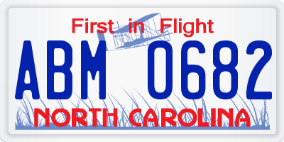NC license plate ABM0682