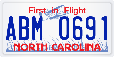 NC license plate ABM0691