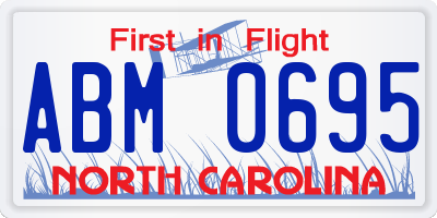 NC license plate ABM0695