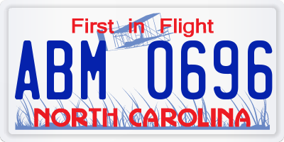 NC license plate ABM0696