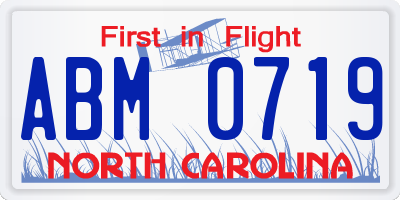 NC license plate ABM0719