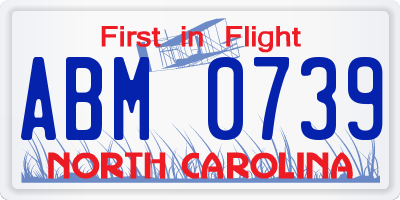 NC license plate ABM0739