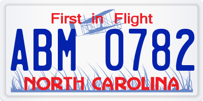 NC license plate ABM0782