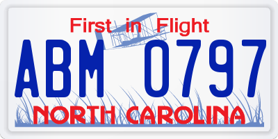 NC license plate ABM0797