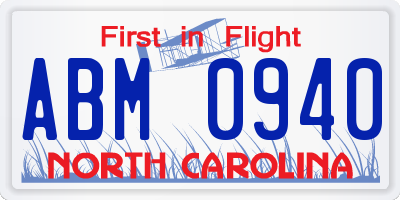 NC license plate ABM0940