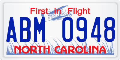 NC license plate ABM0948