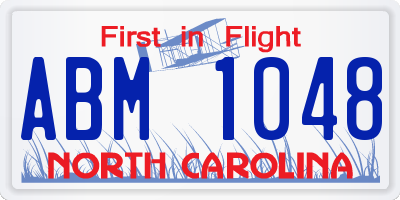 NC license plate ABM1048