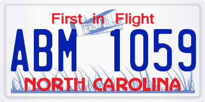 NC license plate ABM1059